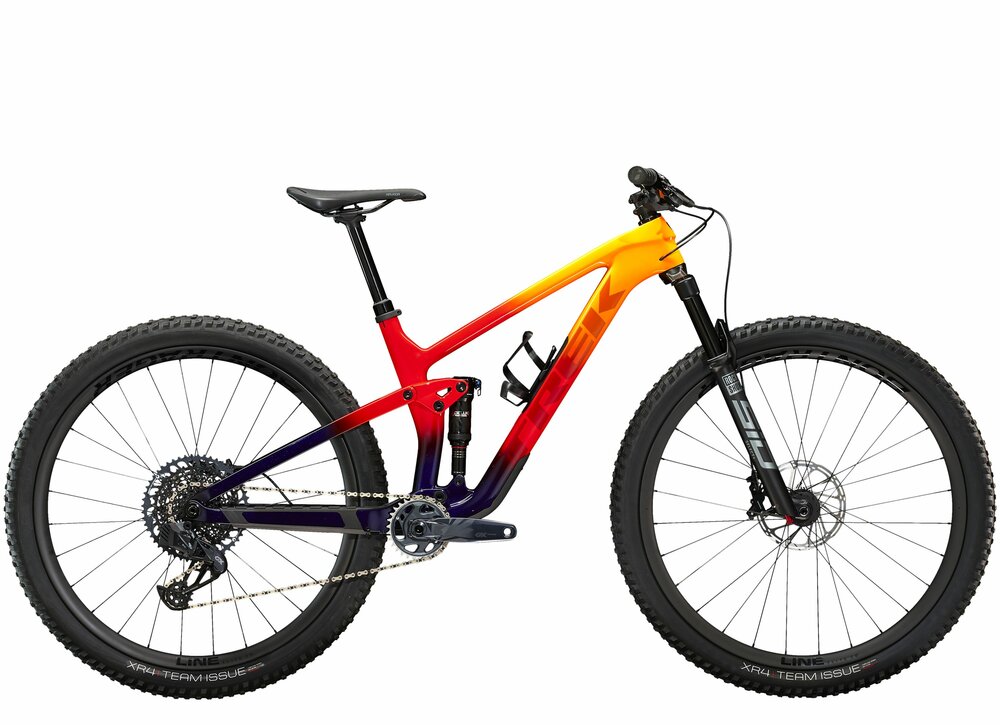 Trek Top Fuel 9.8 GX AXS S Marigold to Red to Purple Abyss Fade