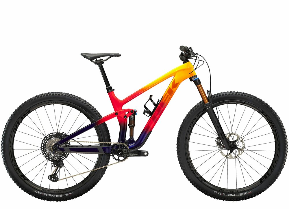 Trek Top Fuel 9.9 XTR M Marigold to Red to Purple Abyss Fade