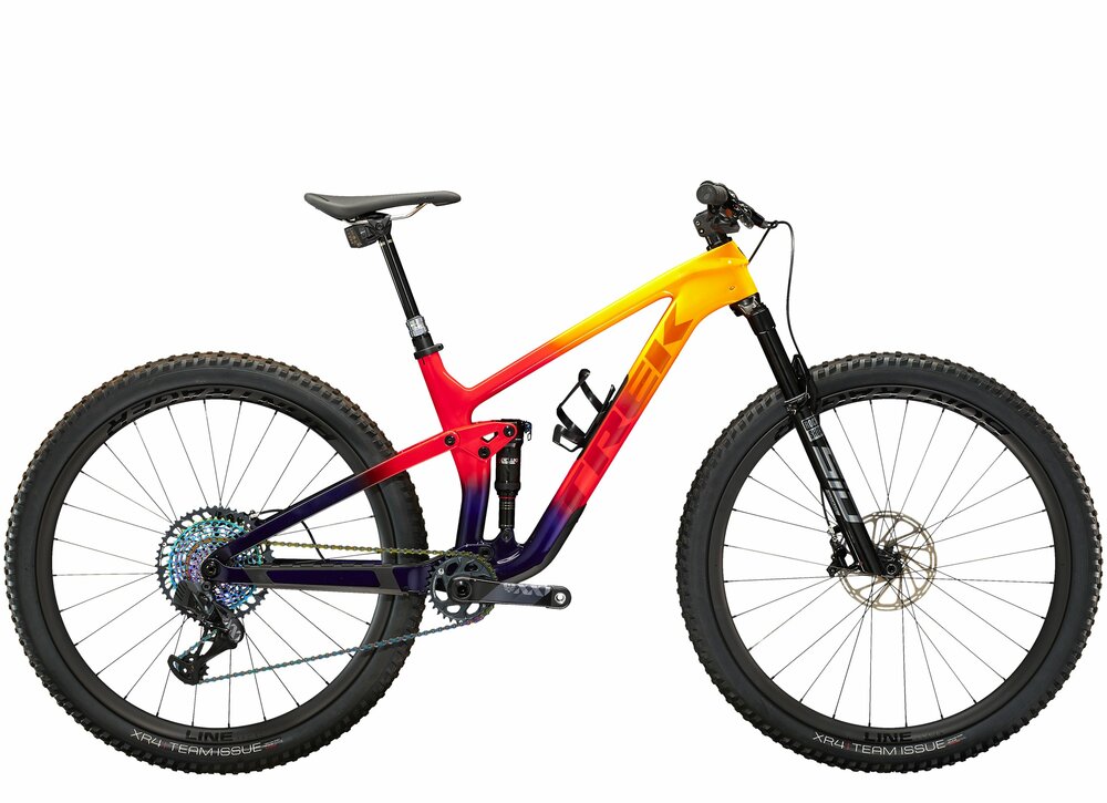 Trek Top Fuel 9.9 XX1 AXS M Marigold to Red to Purple Abyss Fade